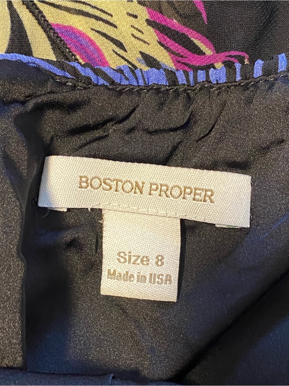 Boston Proper Peacock Halter Maxi Dress High Low Flowy Chiffon V Neck Size 8 - Picture 9 of 16
